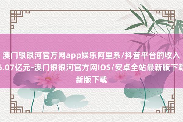澳门银银河官方网app娱乐阿里系/抖音平台的收入6.07亿元-澳门银银河官方网IOS/安卓全站最新版下载